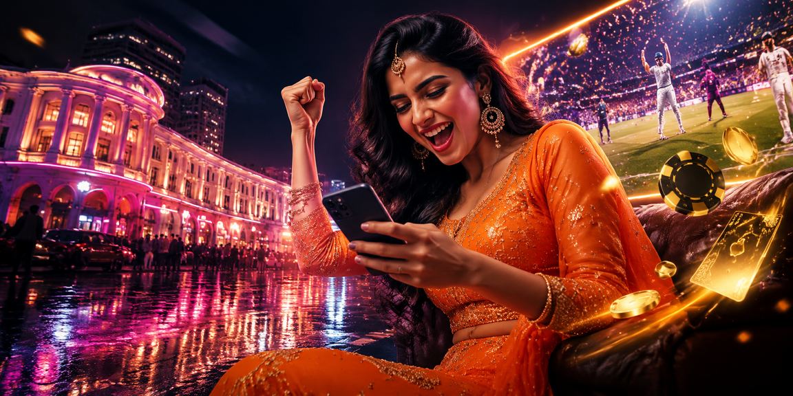 Player enjoying Teen Patti live casino on a mobile app in Delhi at night