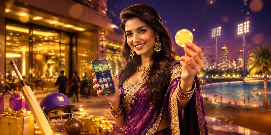 A young player using a smartphone to play Teen Patti outdoors in Delhi's night market