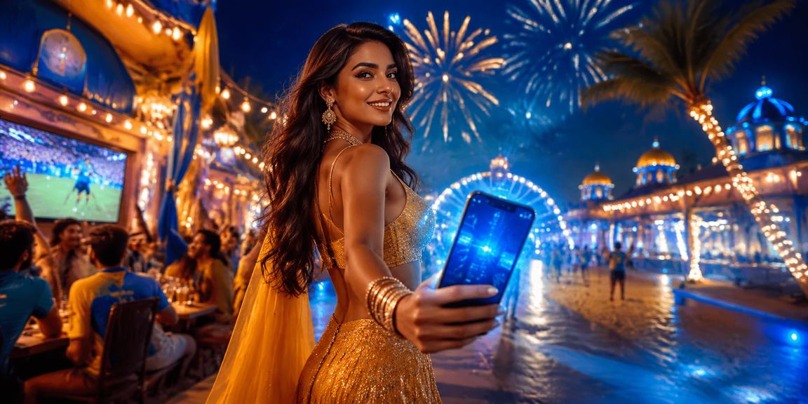 Mobile casino gaming with blue and gold UI in India